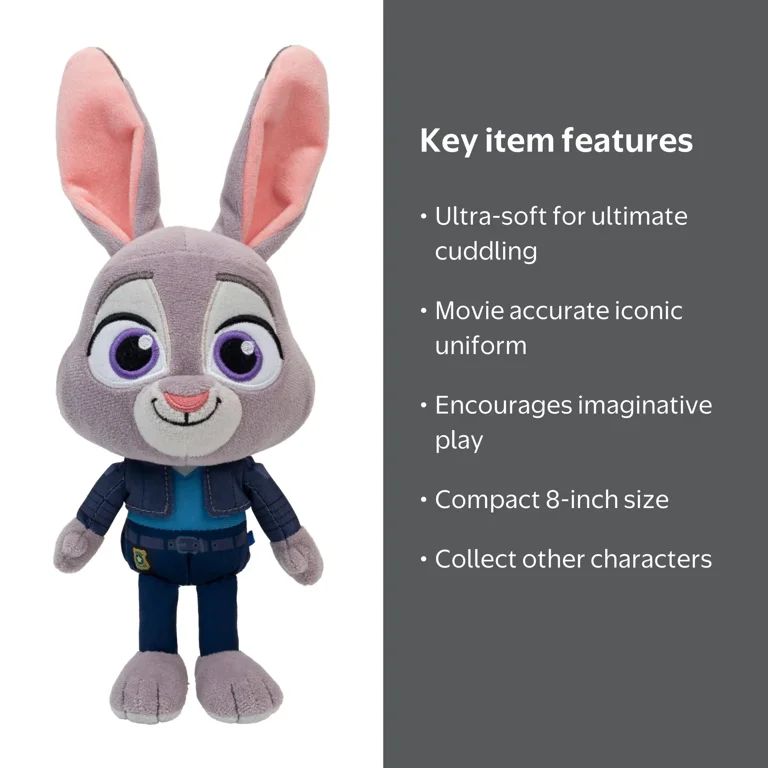 Disney's Zootopia 2 8 inch Plush Judy Hopps - Stuffed Animal Movie