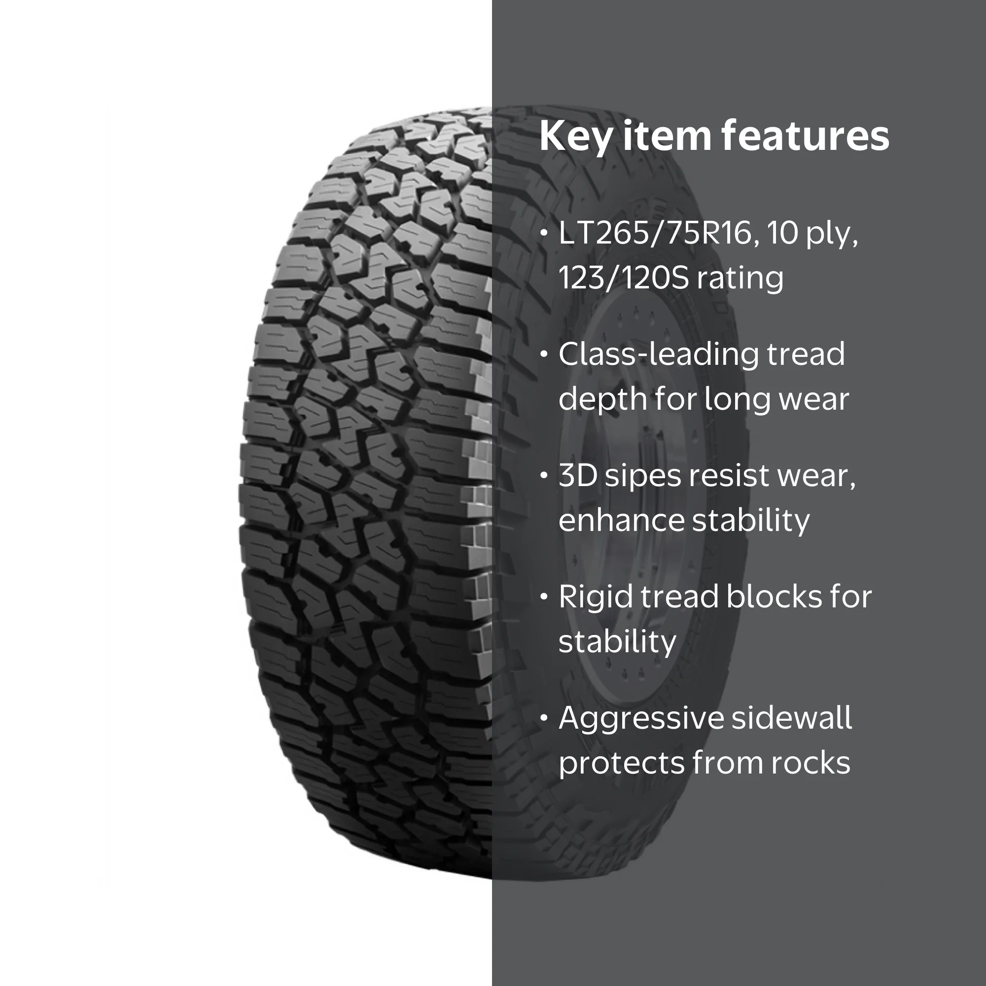 Falken Wildpeak A/T3W LT265/75R16/10 123/120S BW All Terrain Tire