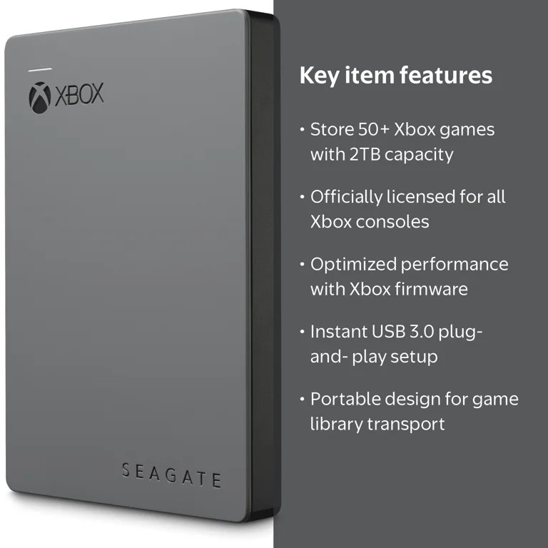 Seagate Game Drive for Xbox 2TB External Hard Drive Portable-USB