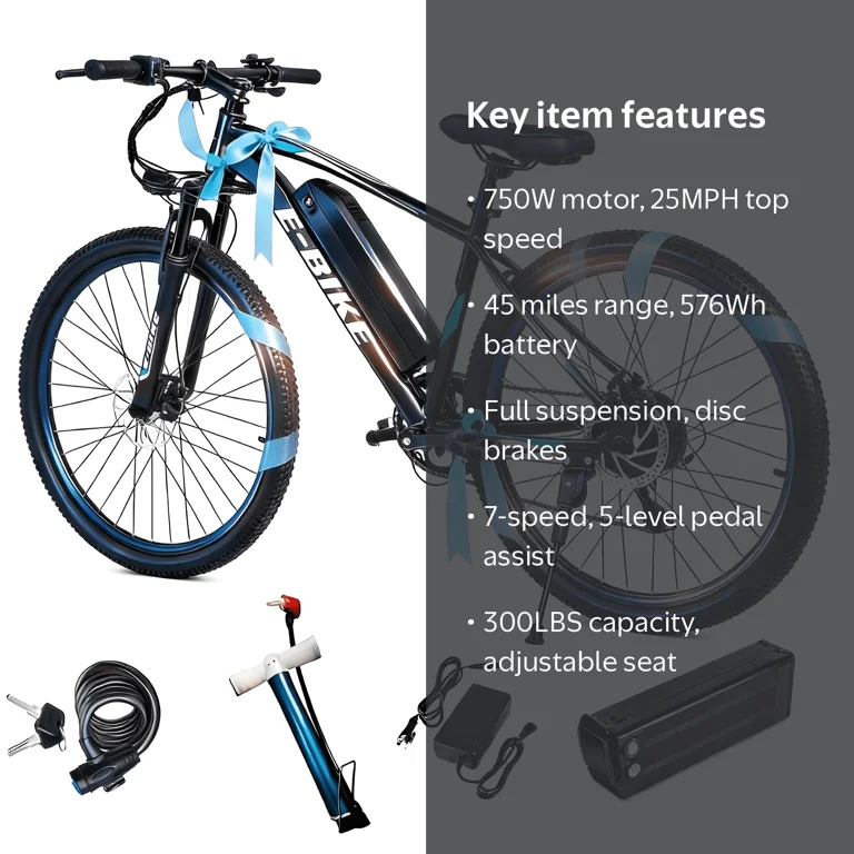 buy bicycle electric RANDRIDE Full Suspension Fat Tire Bike 1000w Electric a bright headlight Electric Bike for Adults |