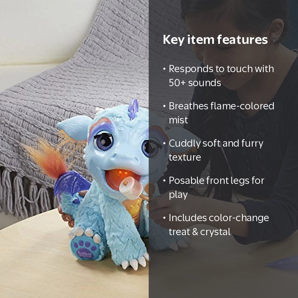 FurReal Torch My Blazing Dragon Plush, 50+ Sounds, Color-Change