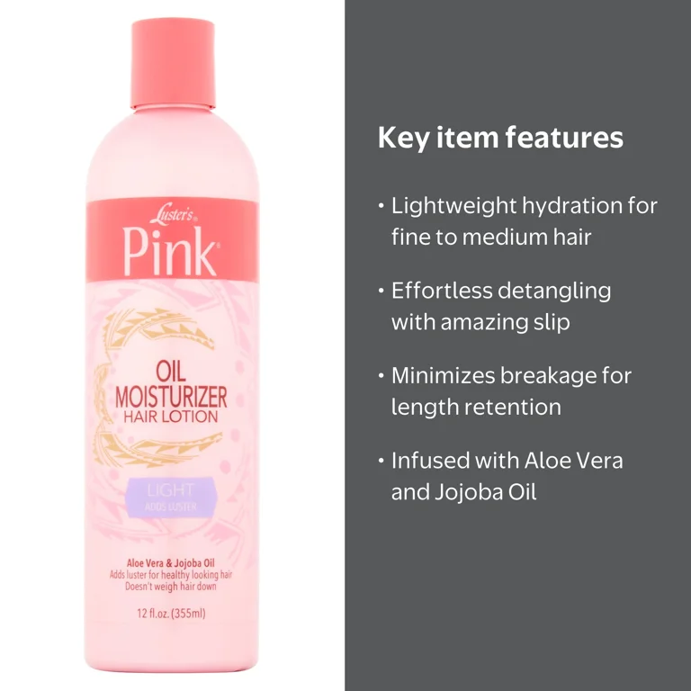 Luster's Pink Light Oil Moisturizer Hair Lotion with Aloe & Jojoba