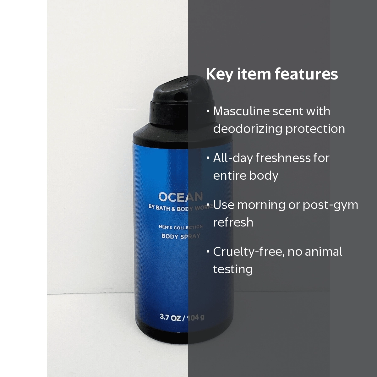Bath and Body Works, Deodorizing Body Spray, Ocean Signature, 3.7