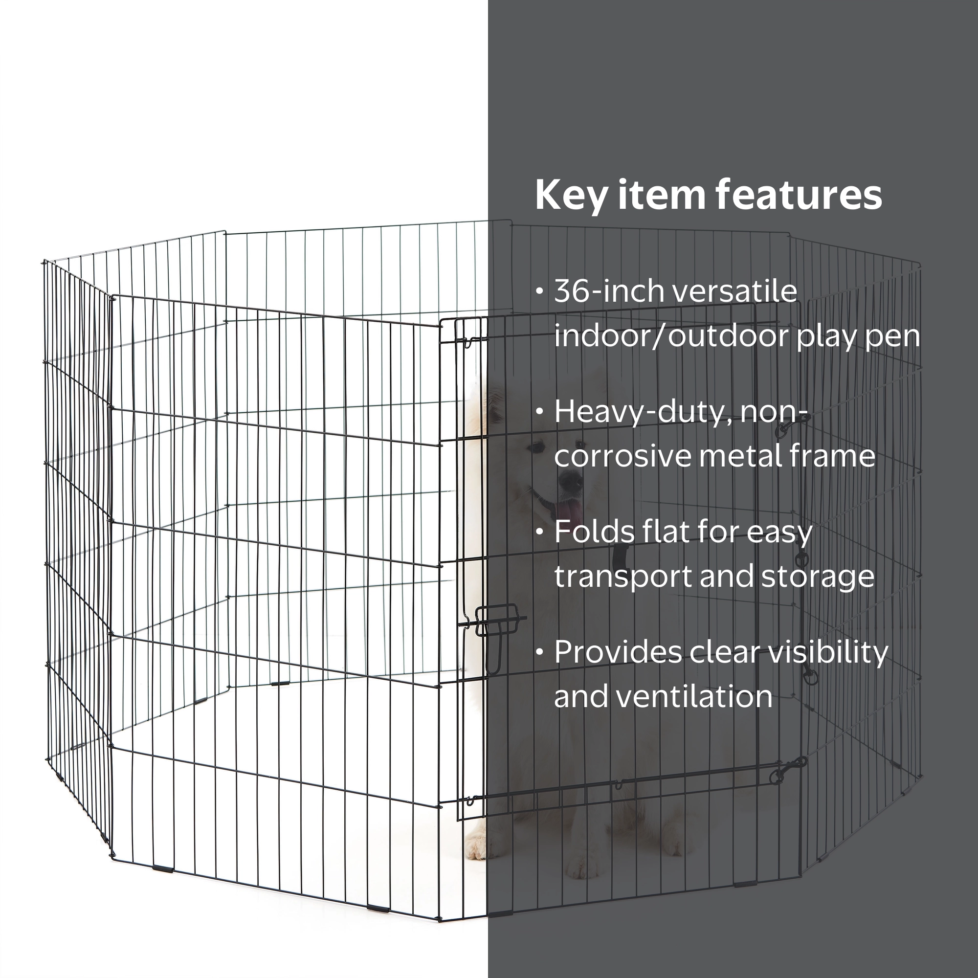 Vibrant Life Indoor & Outdoor Pet Exercise Play Pen, 36