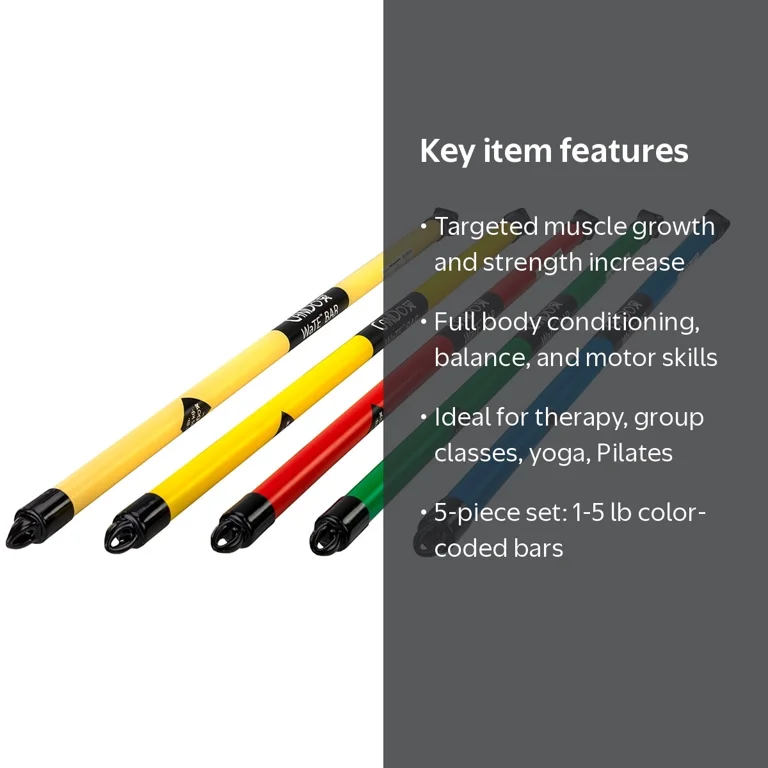 CanDo, Wate Bar Set, 1-5 lb, Color-Coded 5 Piece Set - Walmart.com