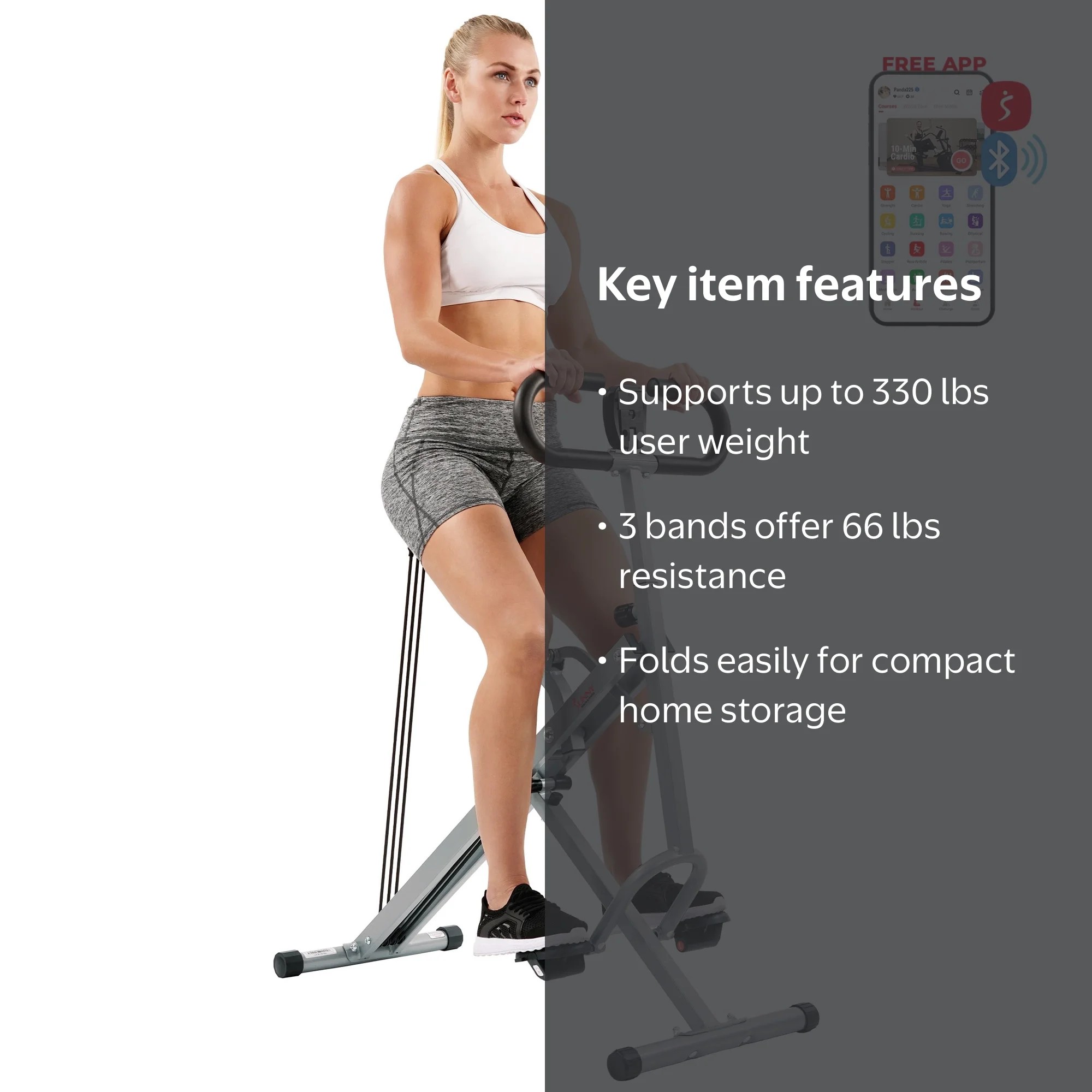Sunny Health & Fitness Smart Upright Row-N-Ride NO. 077S - Walmart.com