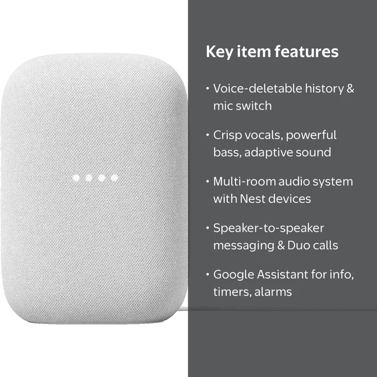 Google Nest Audio ホワイト　chalk Google Nest Audio - Home WiFi Bluetooth Smart Speaker with Voice