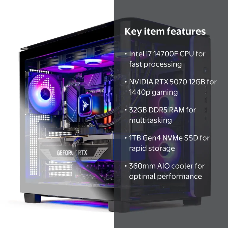 Skytech Gaming, Gaming PC Desktop, SKYK95-14700F, Black - Walmart.com