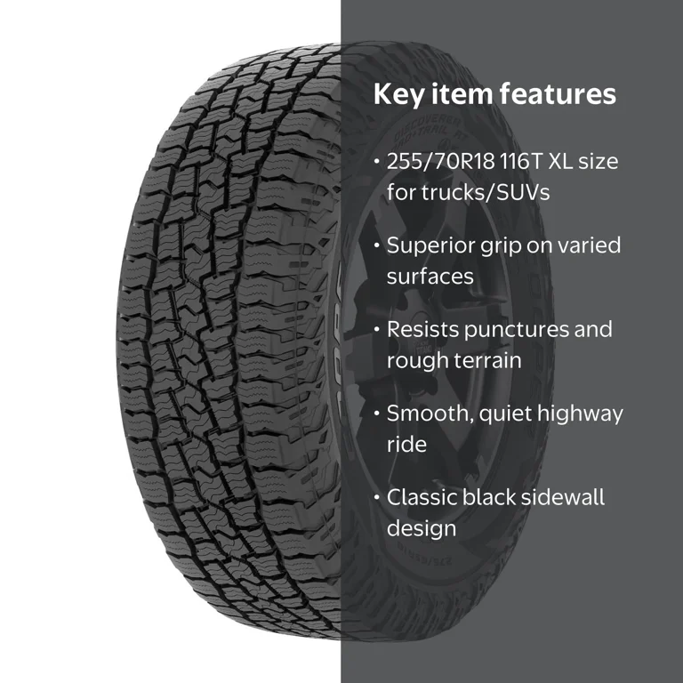 Cooper, Light Truck Tire, 255/70R18 116T XL, All Terrain - Walmart.com
