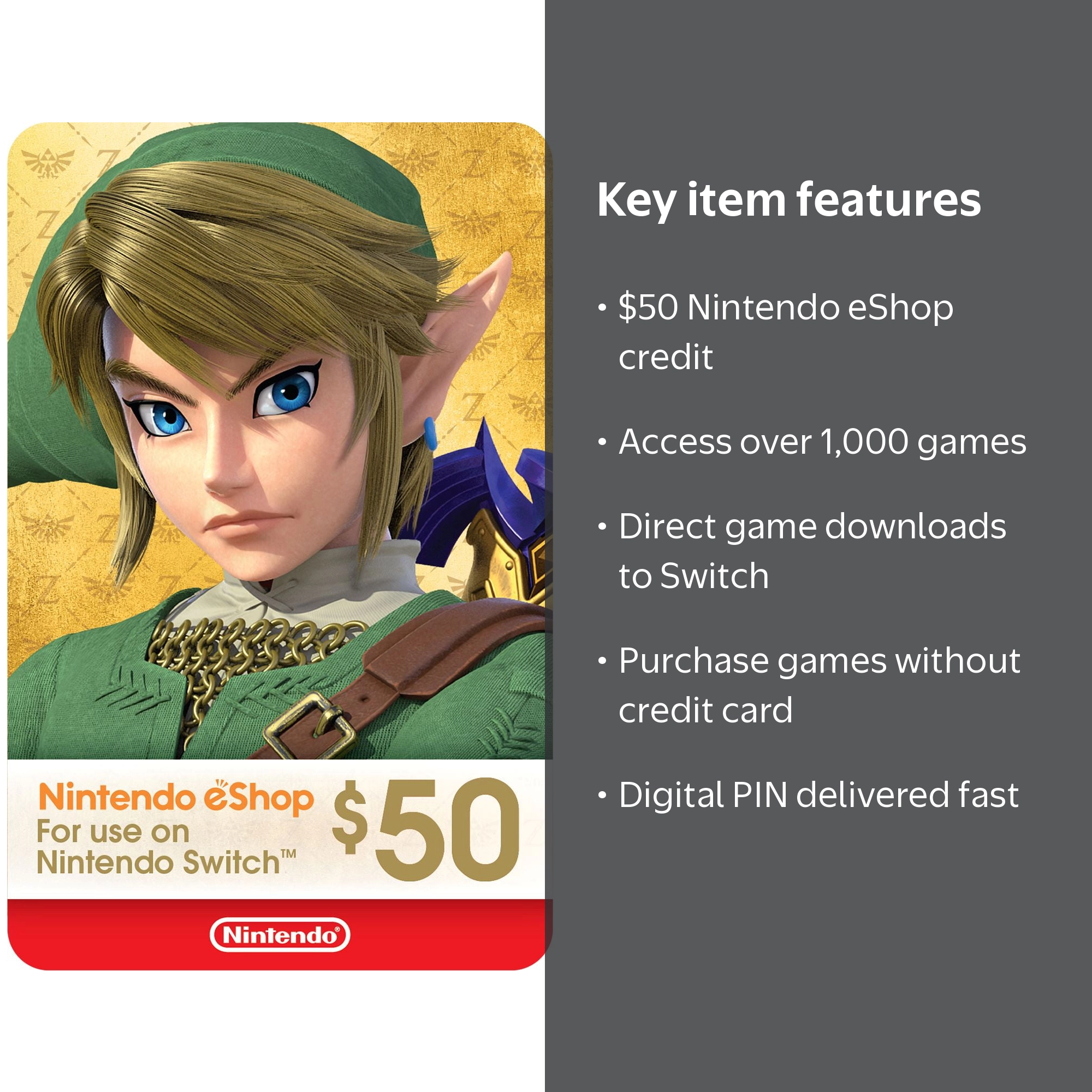 Nintendo eShop $50 eGift Card [Digital] - Walmart.com