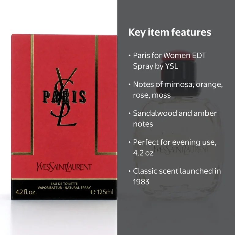 Yves Saint Laurent, Paris for Women, 4.2 oz EDT Spray - Walmart.com