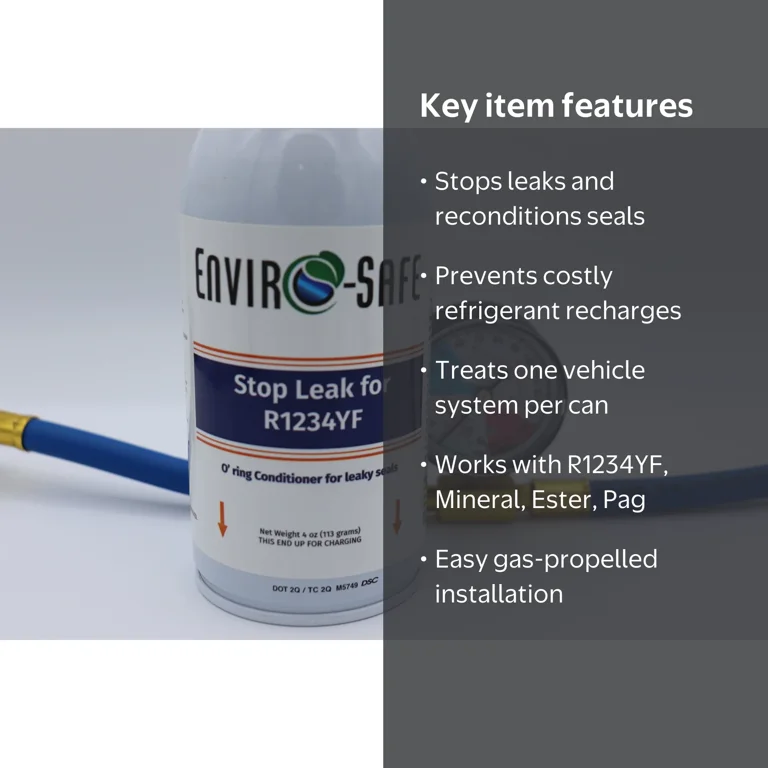 EnviroSafe Stop Leak for R1234YF with Charging Gauge, Hose Kit