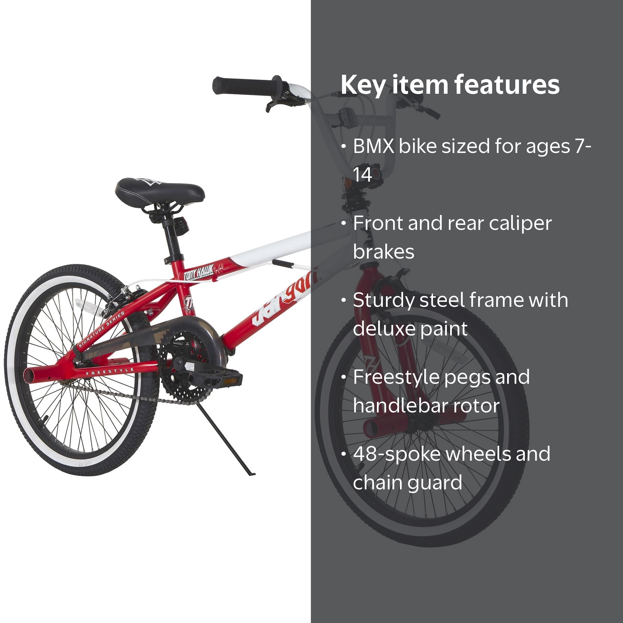 Dynacraft Tony Hawk 20-Inch Boys BMX Bike For Age 7-14 Years