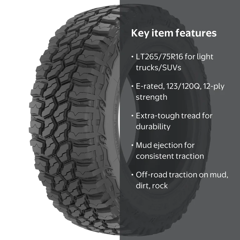 Thunderer, Light Truck Tire, R408, Mud Terrain 265/75R16 E