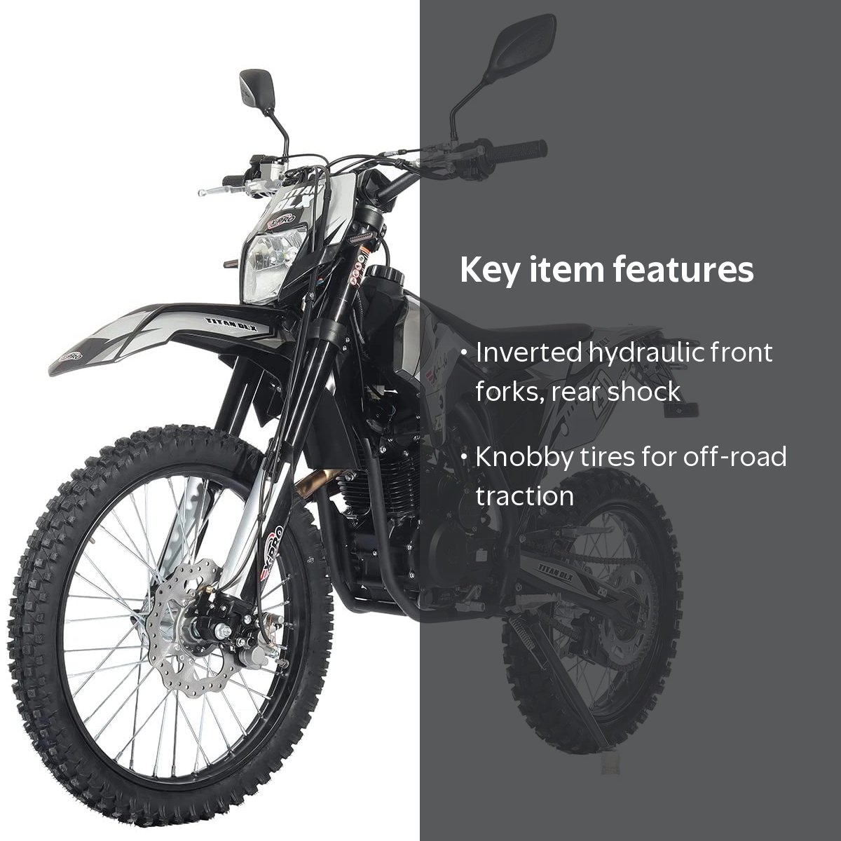 X-Pro Titan Dlx 250cc Adult Gas Motorcycle Dirt Bike, Manual