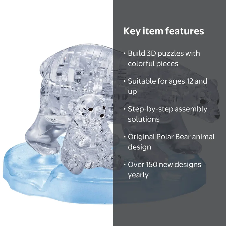 Polar Bear Original 3D Crystal Puzzle from BePuzzled, Ages 12 and