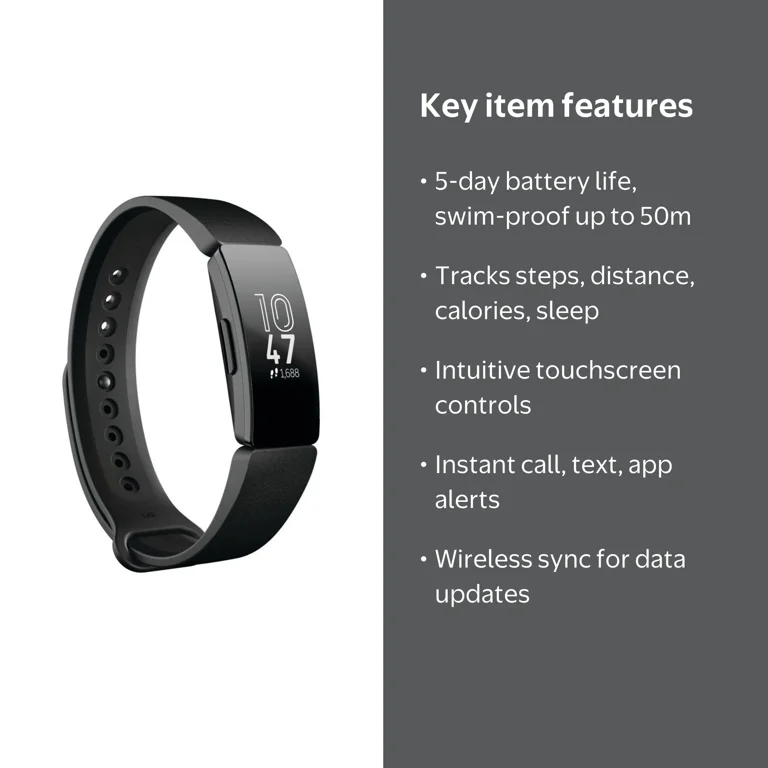 Fitbit Inspire Wireless Fitness Tracker, Activity & Wellness