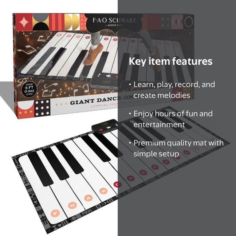 Fao Schwarz, Giant 69'' Dance-On Piano Mat, 69'' x 31'' - Walmart.com