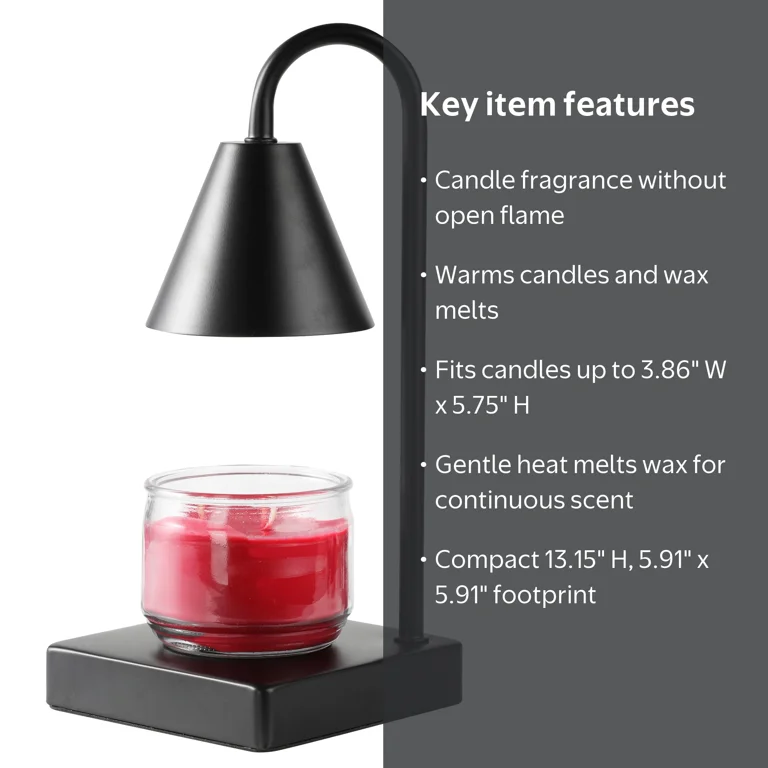 Candle Warmers Lamp mini ブラック 本体 Mainstays Candle Warmer - Black - Safe Flameless Fragrance