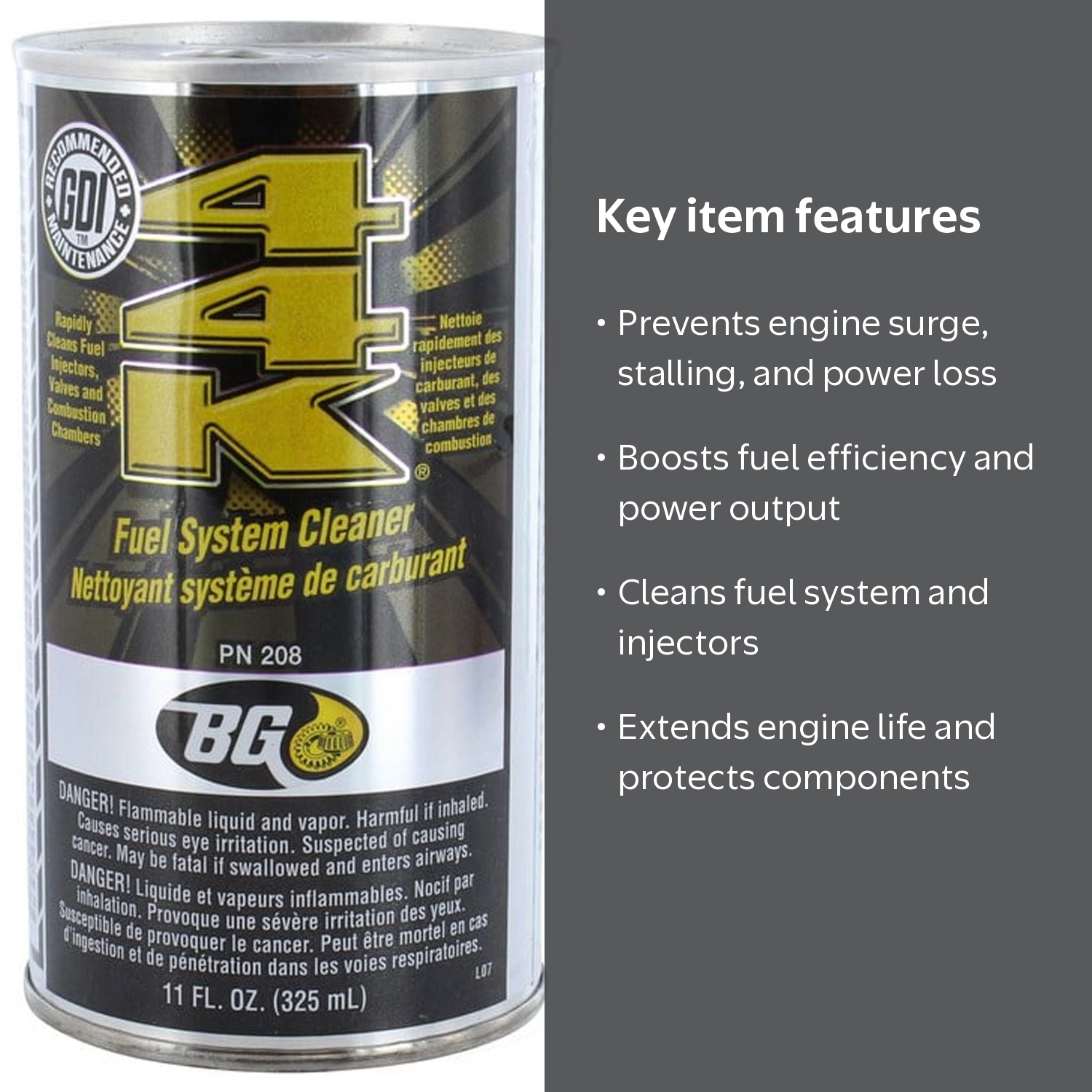 BG 44K Fuel System Cleaner, 11oz Can, Treats 20 Gallons, Injection