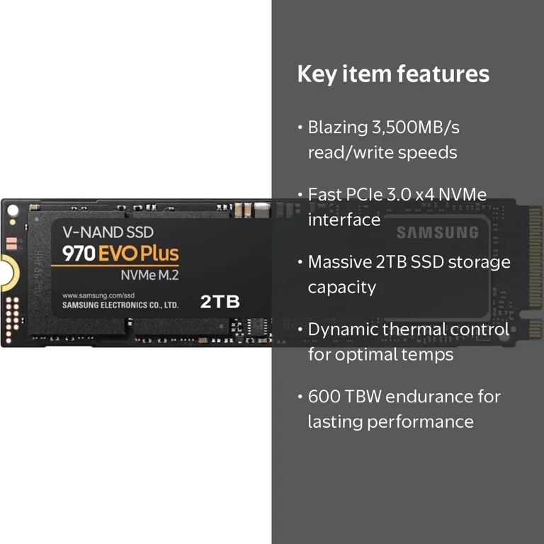Samsung, Solid State Drive, 970 EVO Plus 2TB, M.2 2280 PCI Express