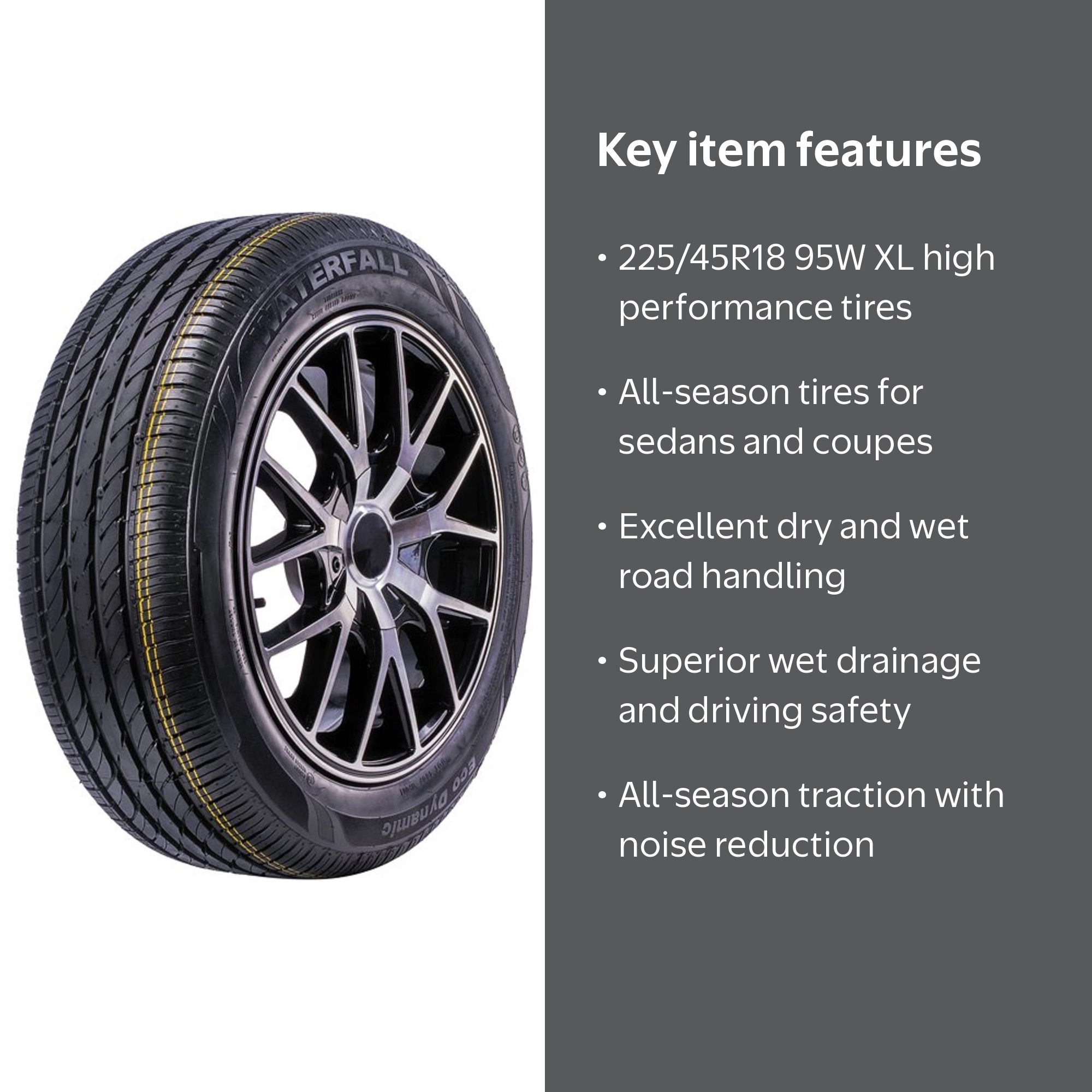 Waterfall Eco Dynamic 225/45R18 100W All Season XL Tire for