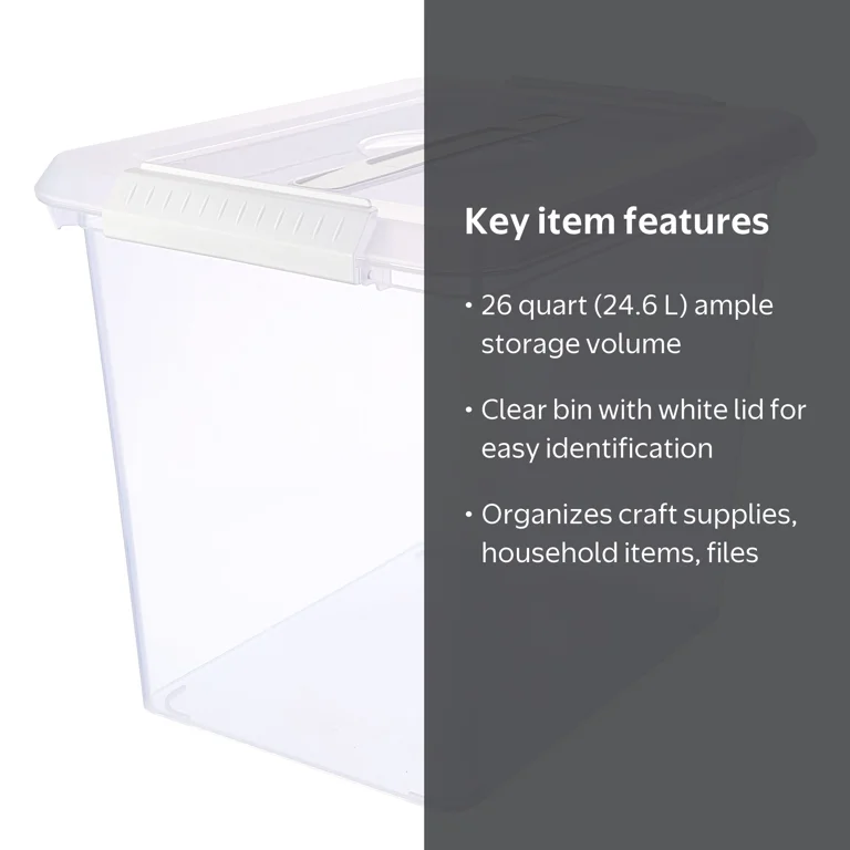 26qt. Clear Storage Bin with Lid by Simply Tidy Durable Plastic 26qt. Clear Storage Bin with Lid by Simply Tidy Durable Plastic