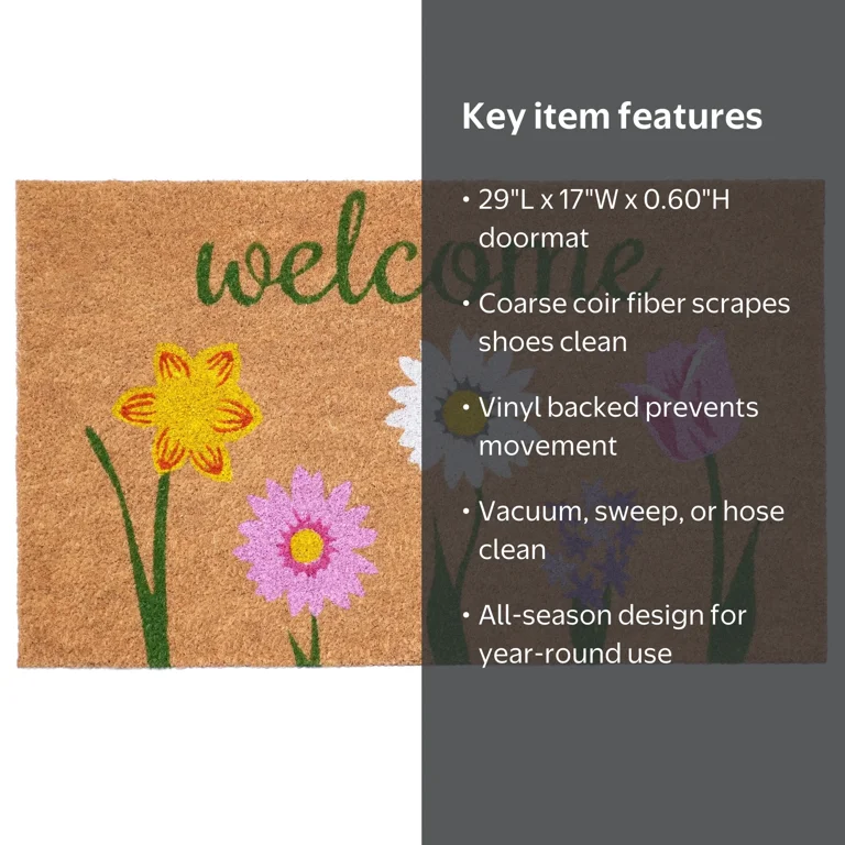 Calloway Mills Carmine Coir Front Mat, Outdoor Home Rug - Walmart.com