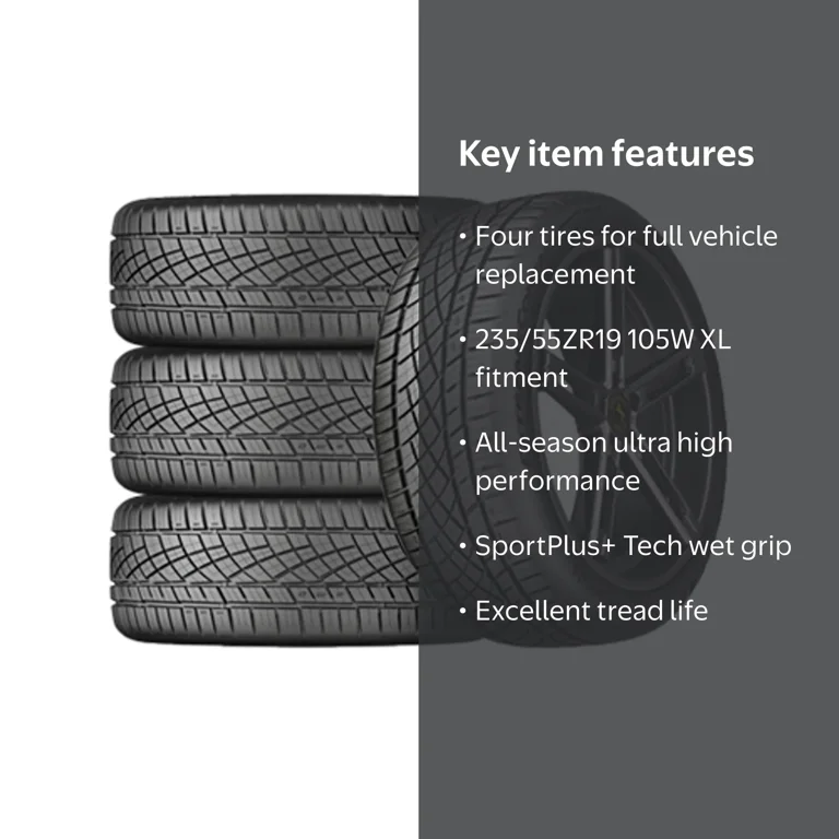 Continental ExtremeContact DWS06 PLUS Tires, Set of 4, 235/55ZR19