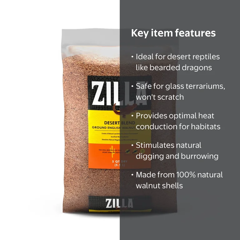 Zilla Desert Blend Ground English Walnut Shells Substrate 5 Quarts