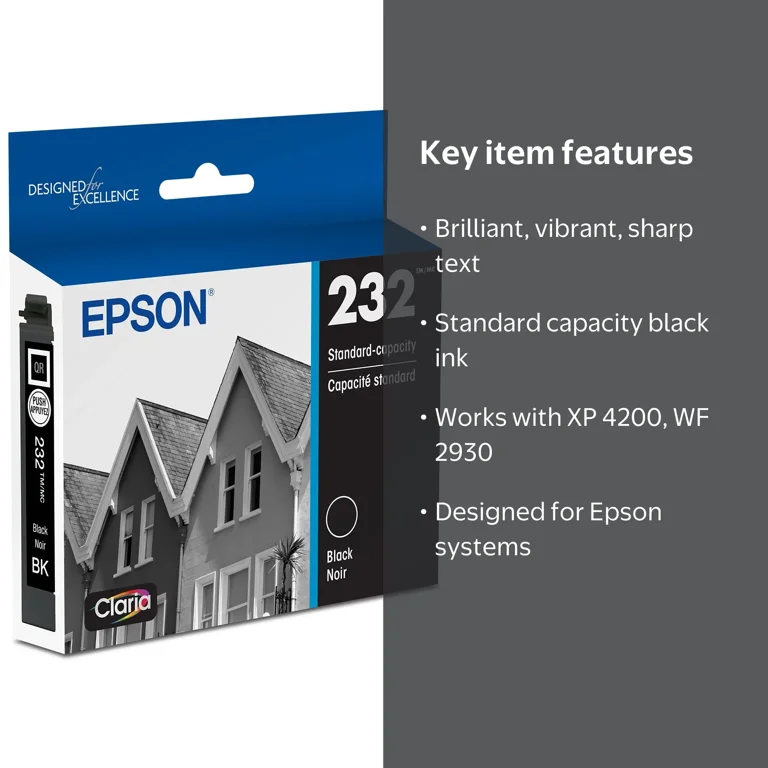 Epson, T232 Claria Ink Cartridge, Standard Capacity Black