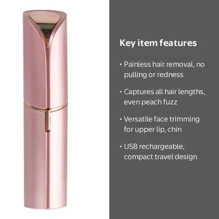 Fanzey Flawless Facial Hair Remover for Women, Rose Gold Electric