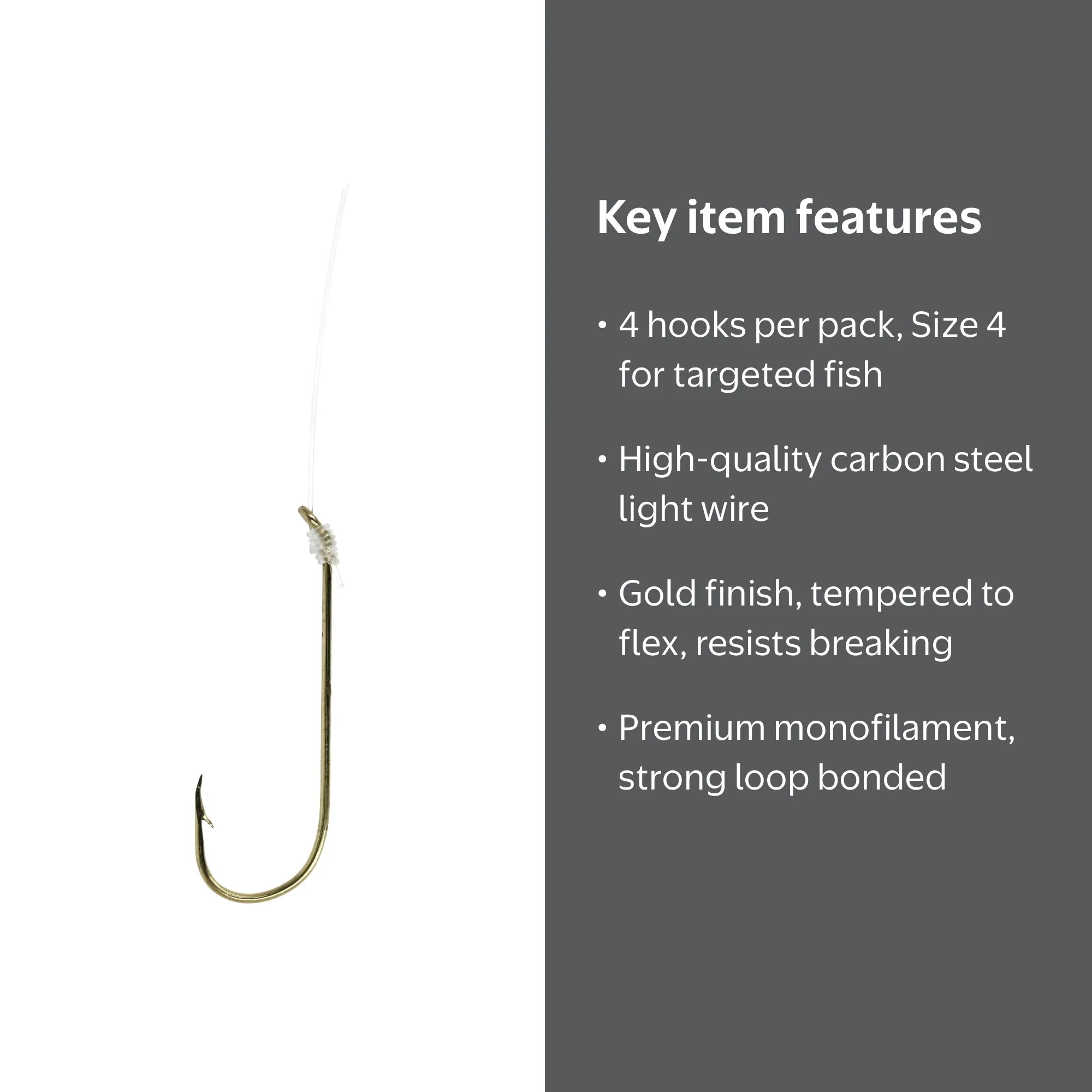 Eagle Claw Aberdeen Snell Fish Hook Size 4, Live-Bait, Monofilament, Carbon Steel, 4 Pack - Walmart.com Eagle Claw Aberdeen Snell Fish Hook Size 4, Live-Bait, Monofilament, Carbon Steel, 4 Pack - Walmart.com