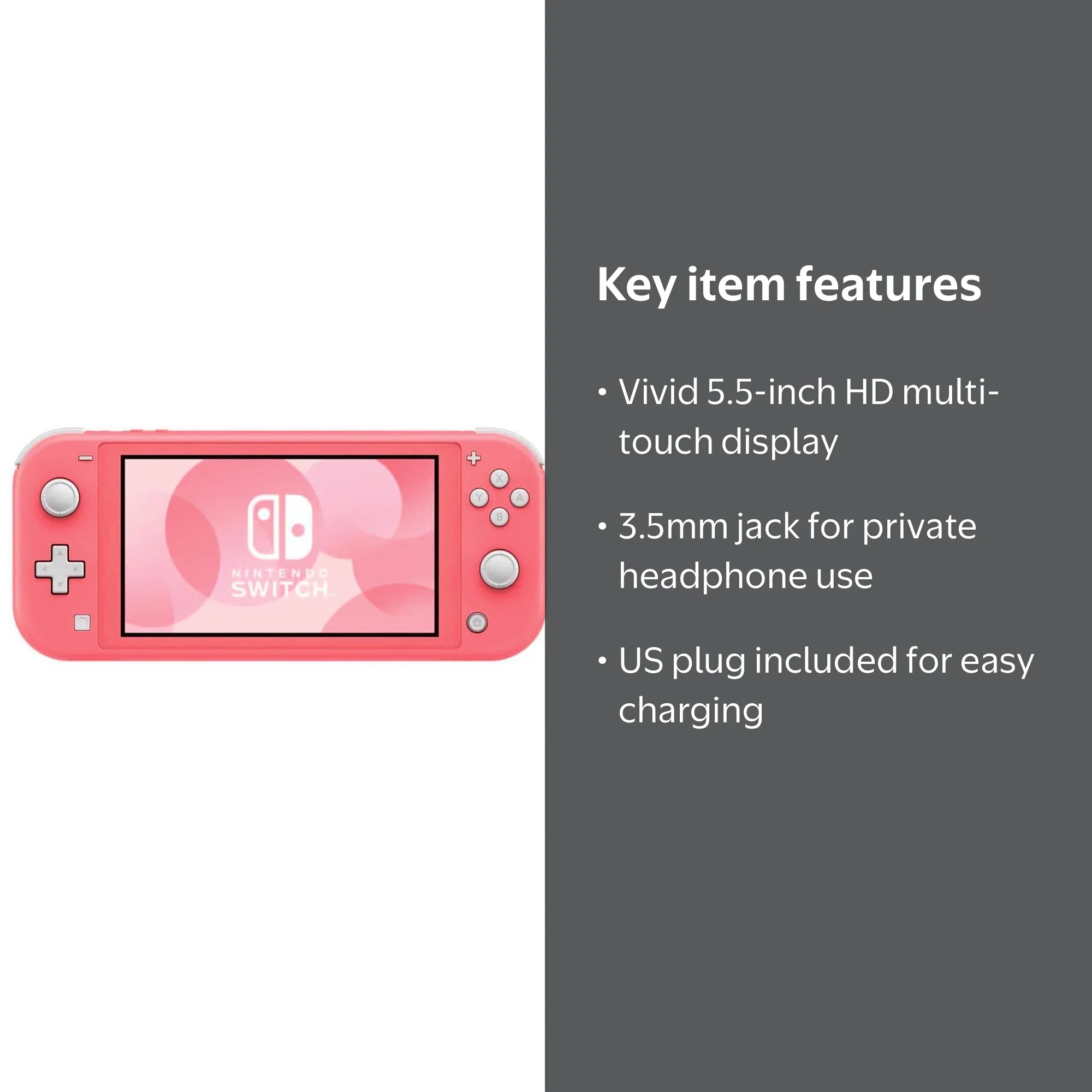 Nintendo Switch Lite Handheld Game Console - Coral - Walmart.com