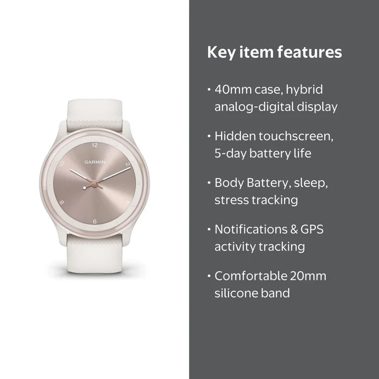 Garmin vivomove Hybrid Smartwatch, 40mm Fitness Tracker with