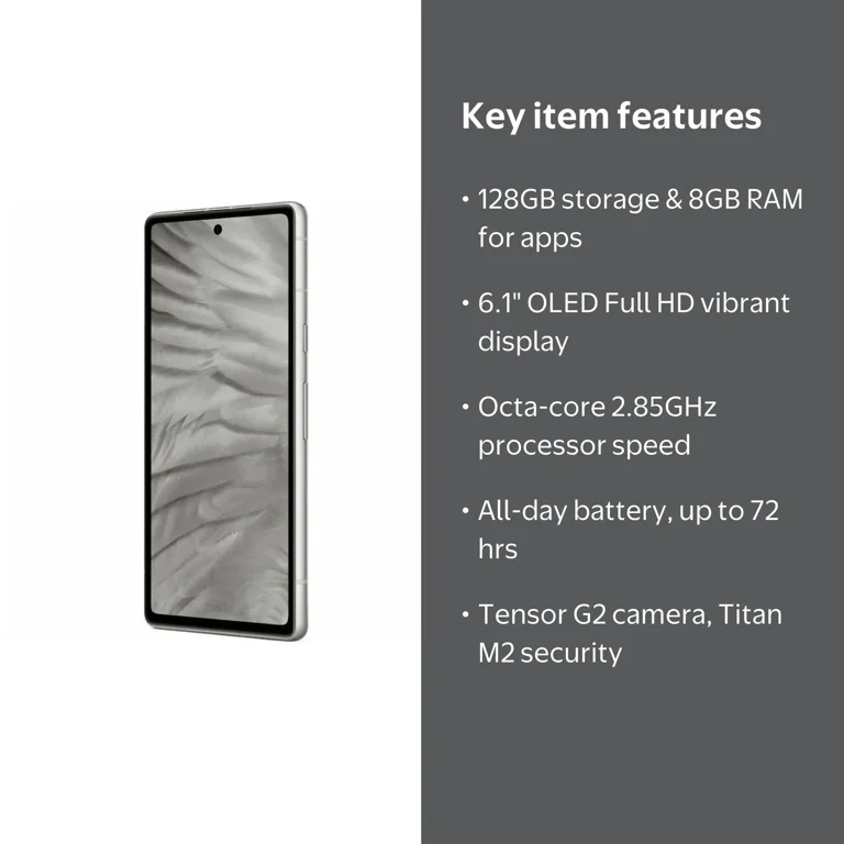 Google Pixel 7a Unlocked Android 5G Phone, 128GB, 24-Hour Battery