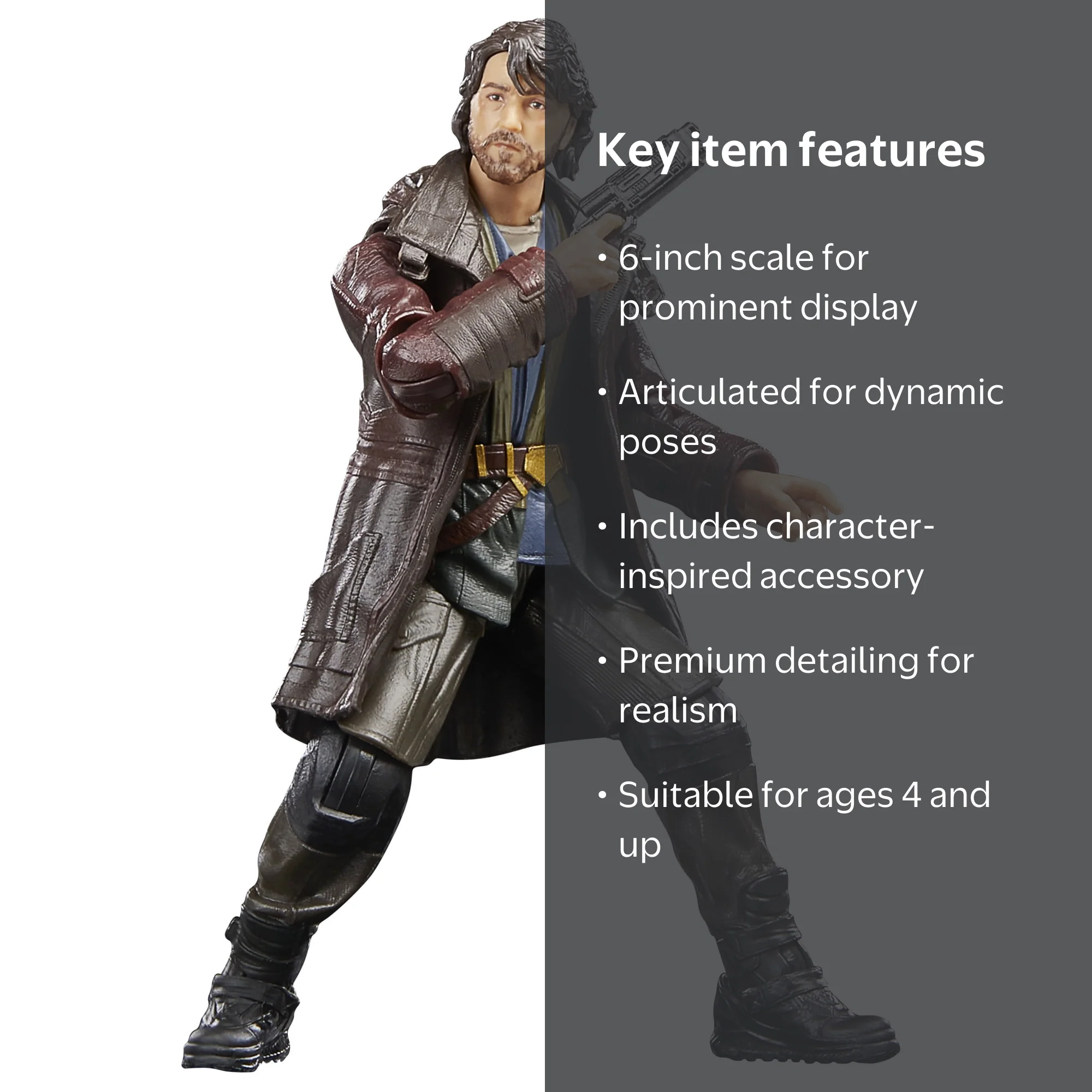 Hasbro Star Wars The Black Series - Figura Cassian Andor 15 Cm - Inspirada En La Serie Andor De Disney+ - Coleccionable Con Accesorio