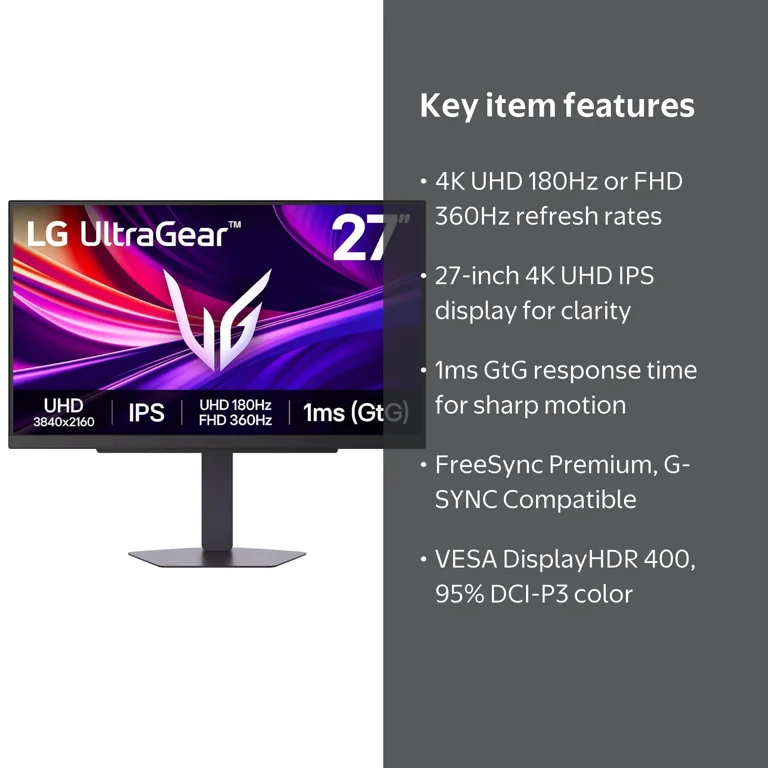 LG, Gaming Monitor, 27G810A-B, 27 inch 4K UHD G SAM/FreeSync