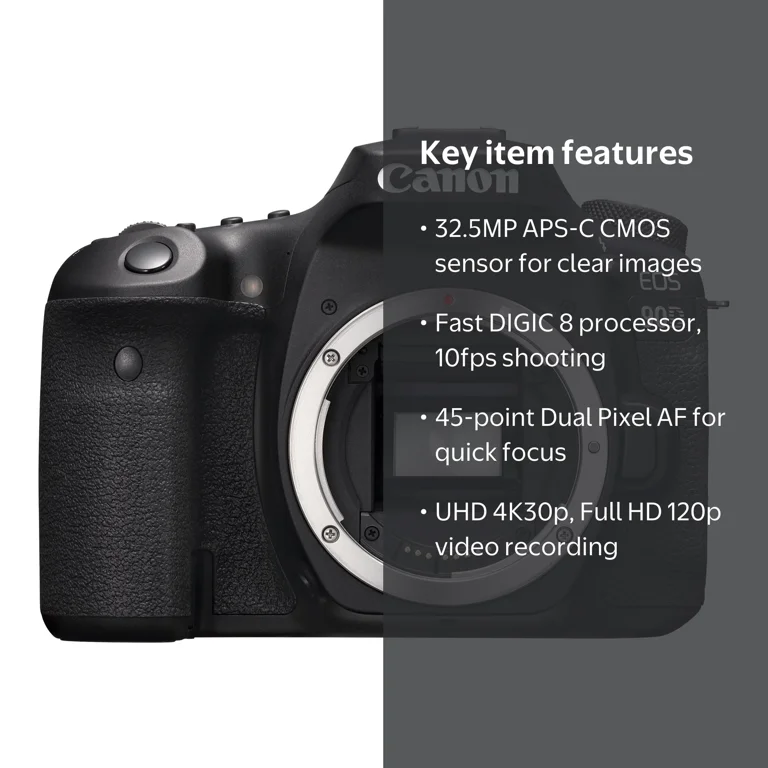 Canon, DSLR Camera, EOS 90D Body Only, 32.5MP, 4K Video Recording