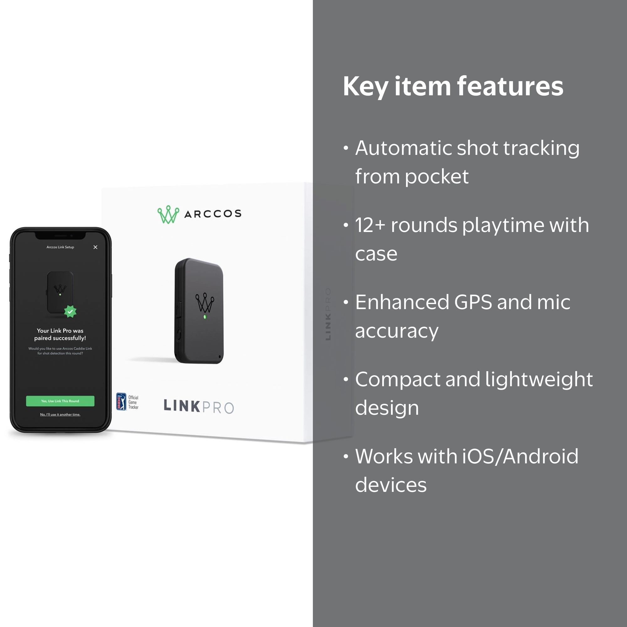 Arccos Link Pro, Automatically Track Your Shots Without Your Phone