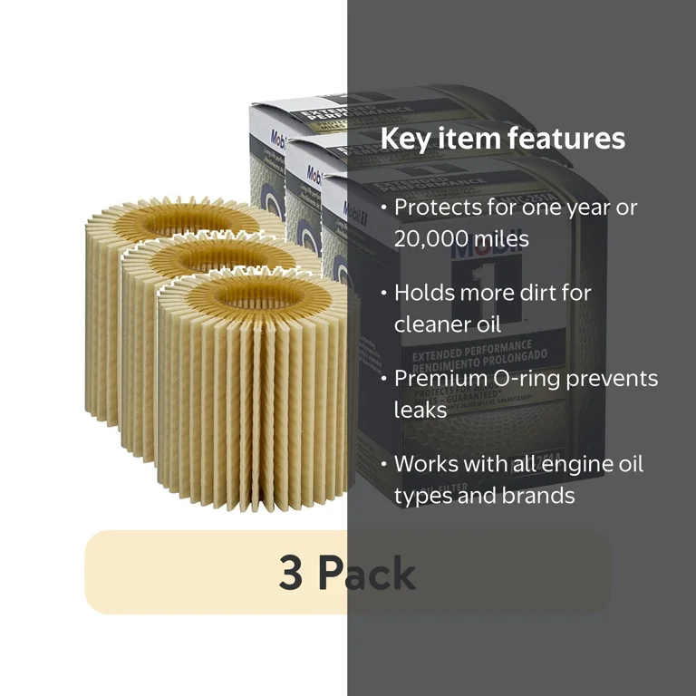 3 pack) Mobil 1 Extended Performance Oil Filter, M1C-251A, 1 count