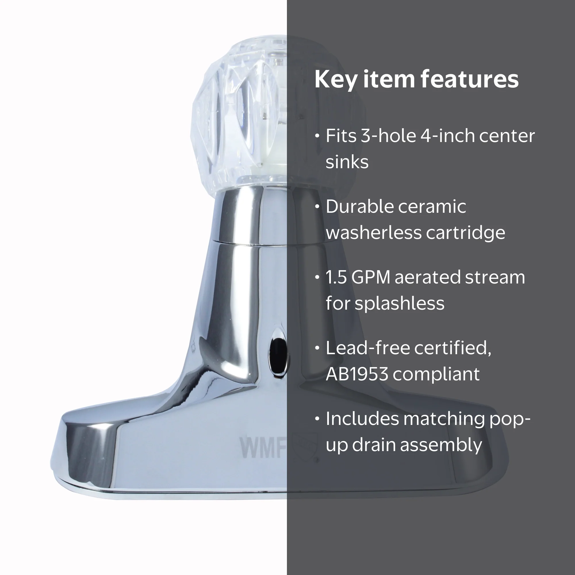 WMF-4316Z-CP - Non-metallic(Plastic) Single Handle Lavatory