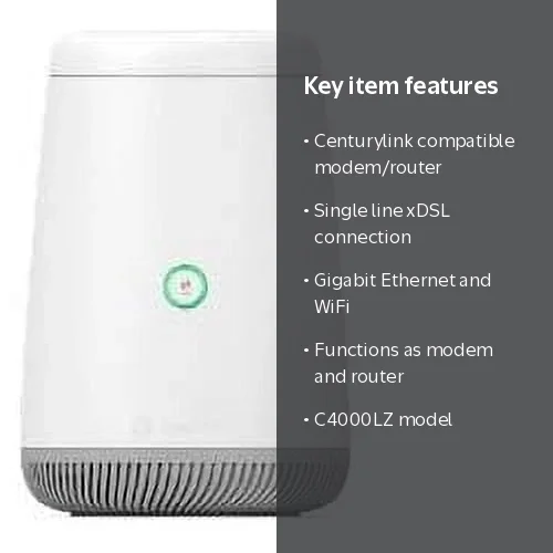 ZyXEL C4000LZ xDSL Gigabit WiFi Modem Router, Compatible with