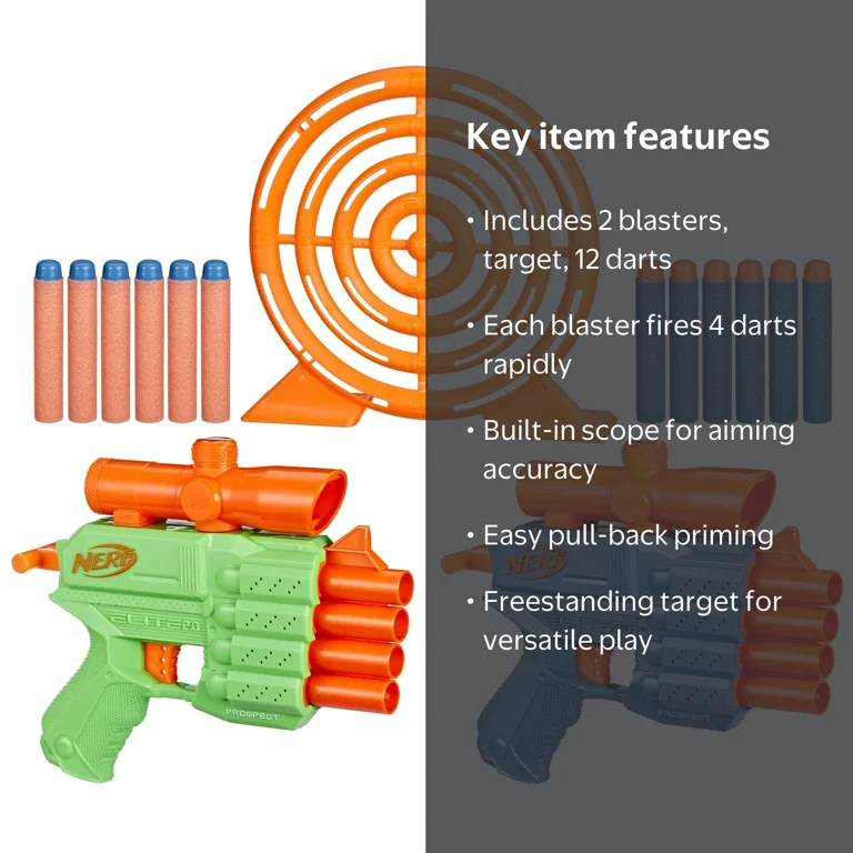 Nerf Elite 2.0 Face Off Target Set, Includes 2 Toy Foam Dart