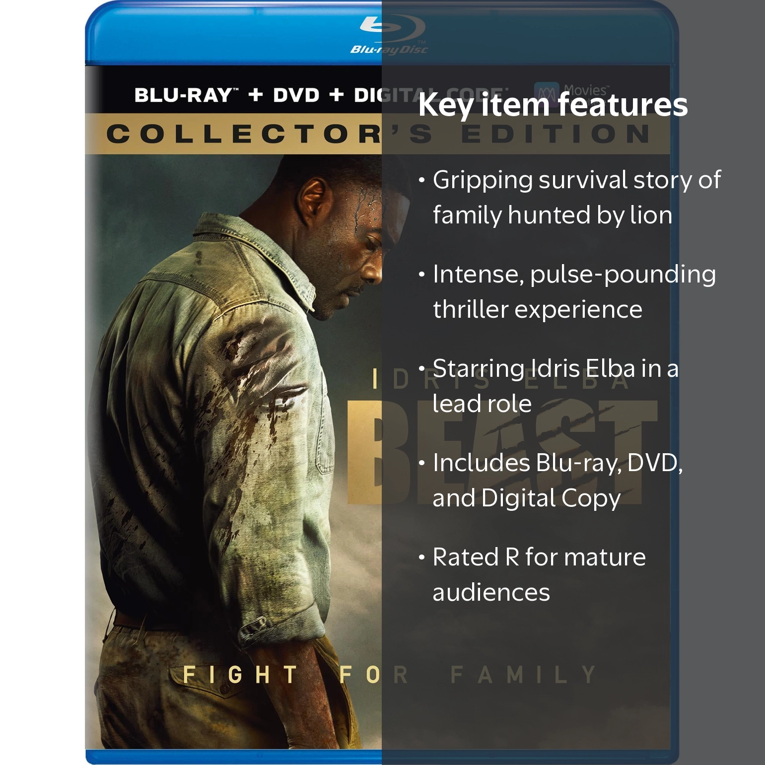 Beast (2022) Blu-ray, DVD, Digital Copy - Action & Adventure Film