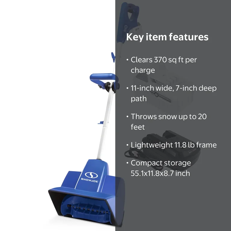 Snow Joe, Cordless Snow Shovel Kit, 24V-SS11-XR, Blue - Walmart.com