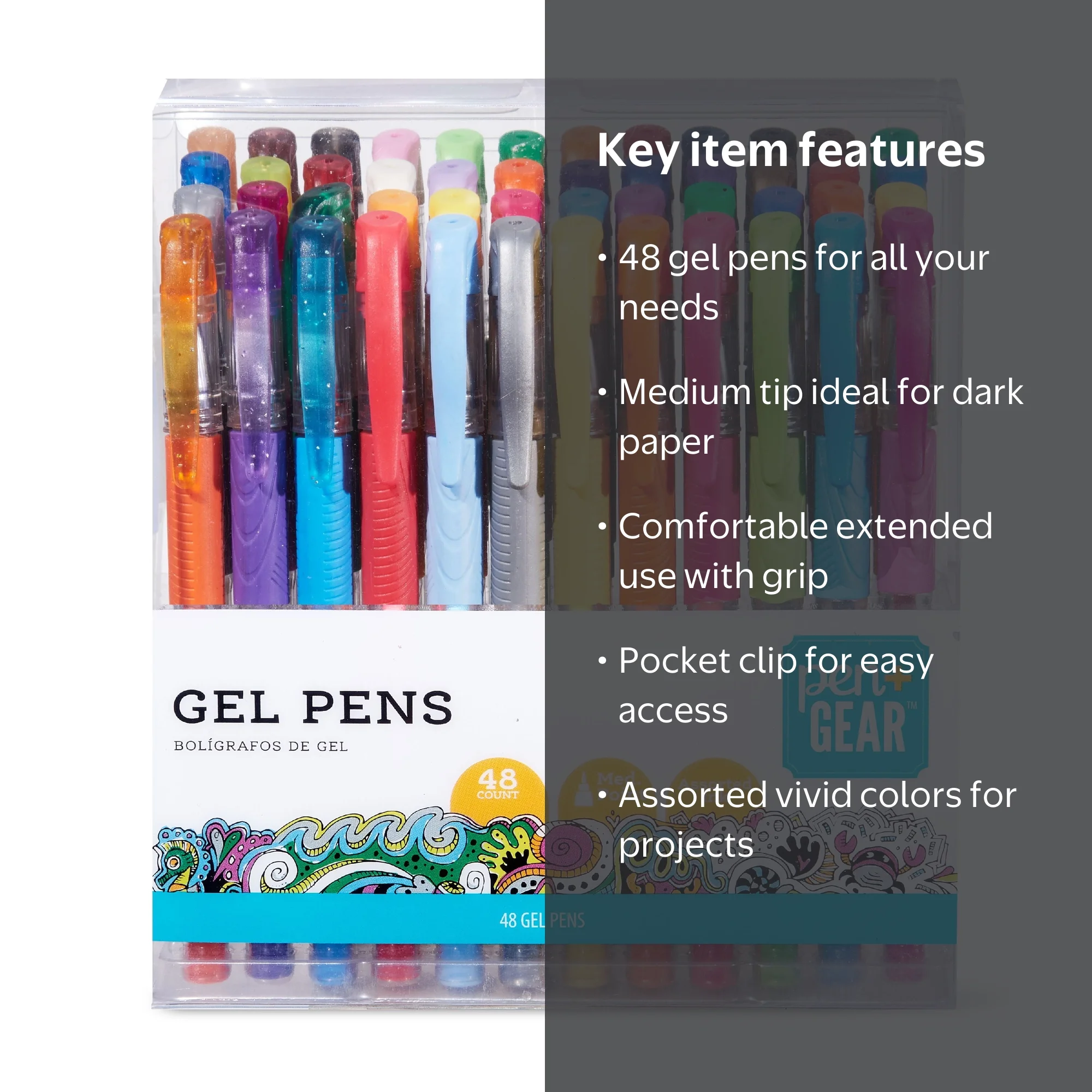 Pen + Gear Gel Pens, Assorted Colors, 48 Count - Walmart.com
