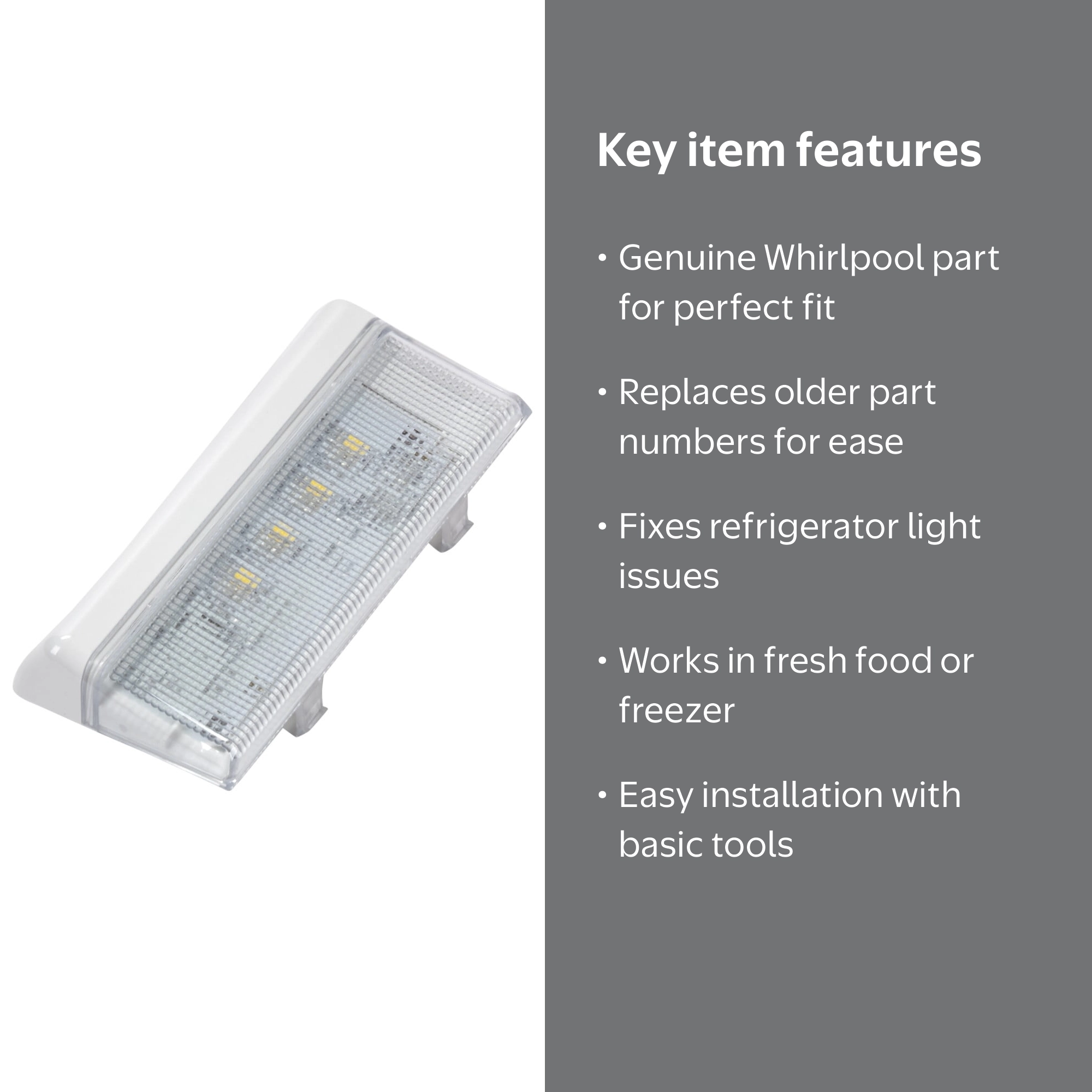 Whirlpool Refrigerator LED Light Assembly WPW10515057 - Walmart.com