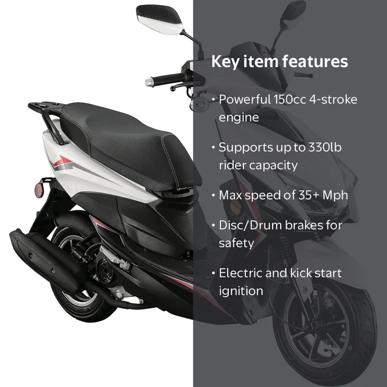 HHH X18 150cc Scooter Street Motorcycle Gas Moped 150cc Adult Bike