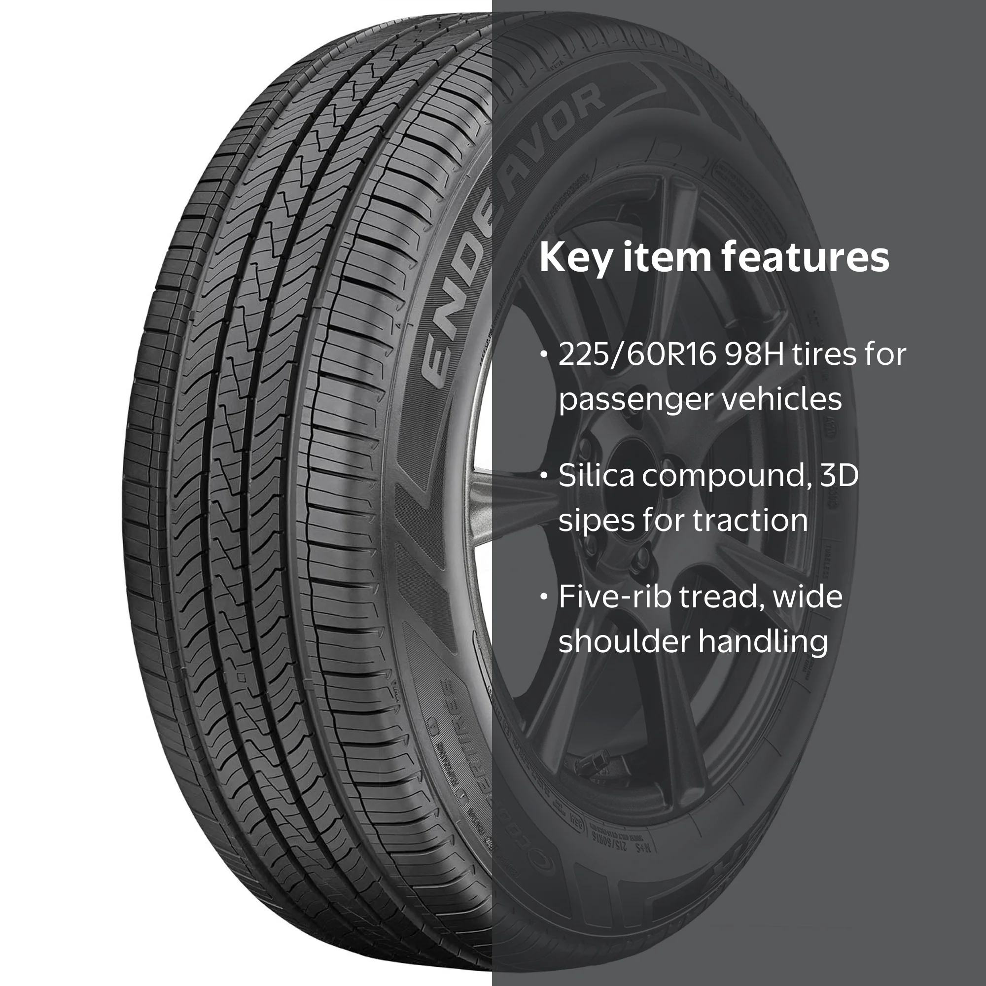 Cooper, Passenger Tire, 225/60R16 98H, All Season, 65,000 Mile